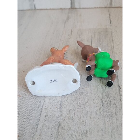 Rudolph red nosed reindeer snow bunny ornament Xmas set - Picture 6 of 6